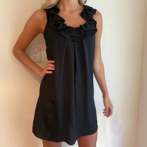 Urban Outfitters // Silk Ruffle Black Mini Dress
